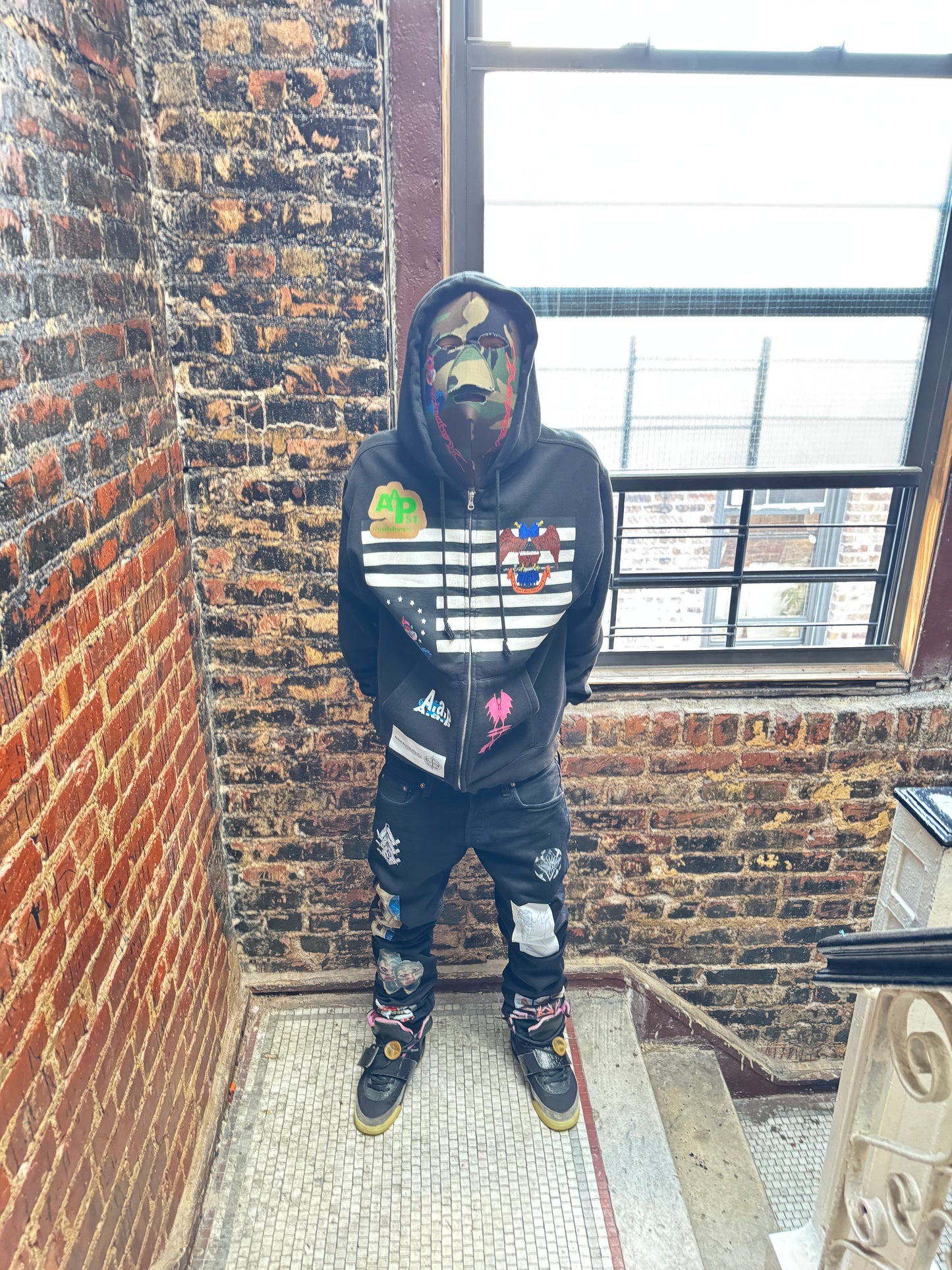 AAP NY black scale zip up hoodie