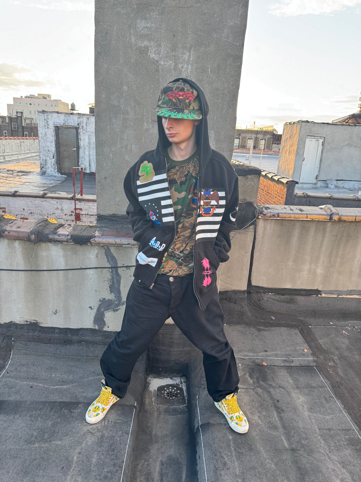 AAP NY black scale zip up hoodie