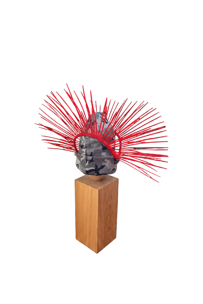 Camouflage Mohawk Beanie ( red Version)