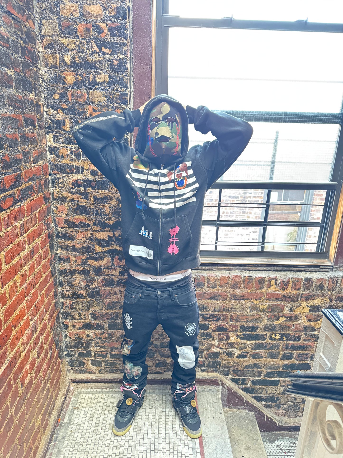 AAP NY black scale zip up hoodie
