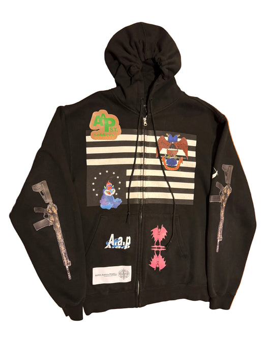 AAP NY black scale zip up hoodie