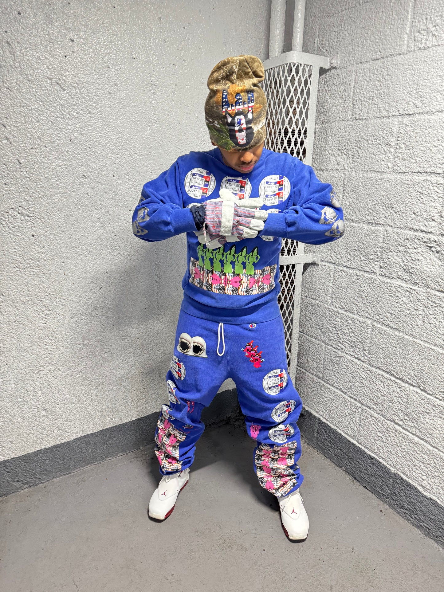 Frenemies true blue reverse weave sweatsuit