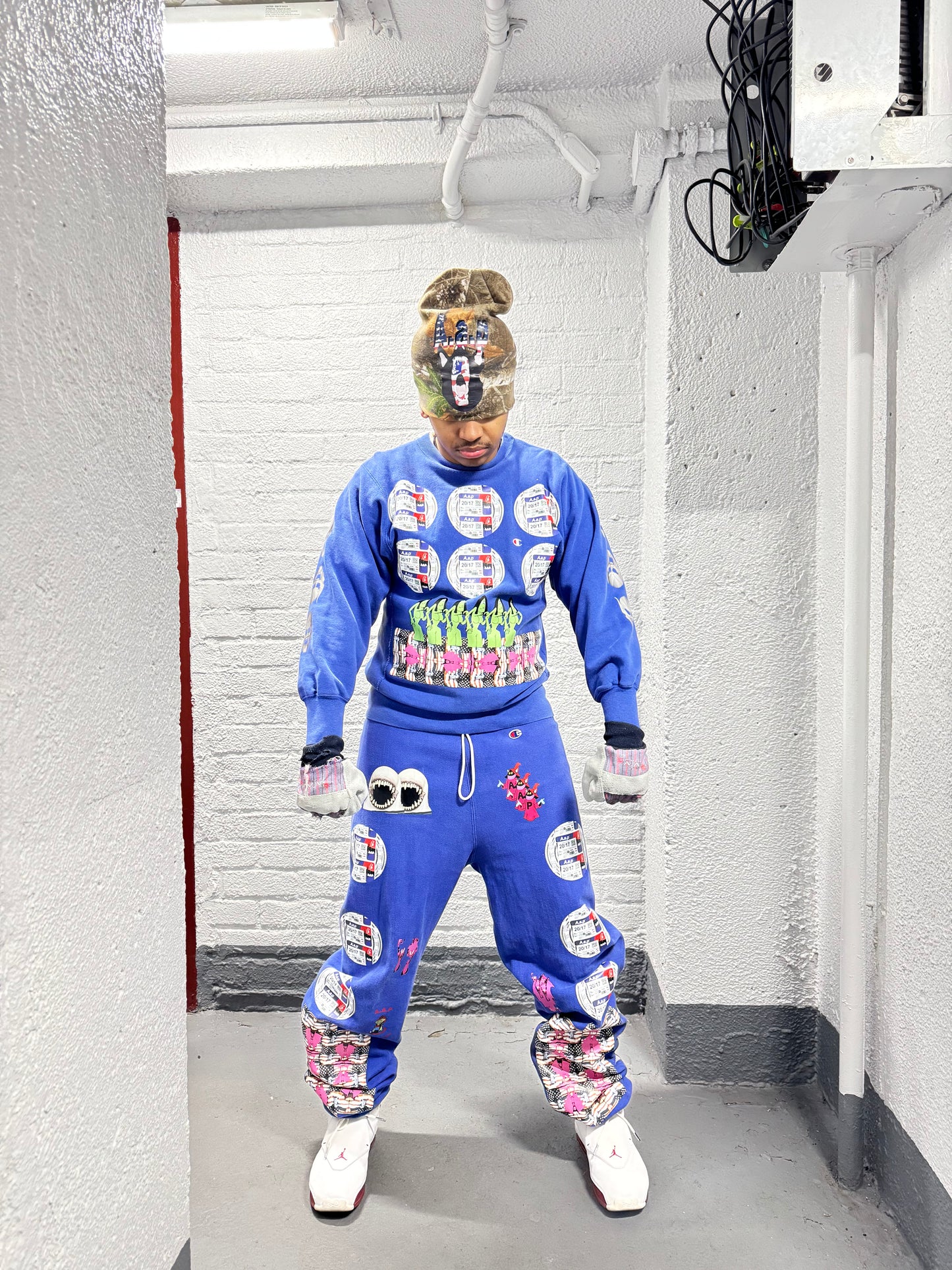 Frenemies true blue reverse weave sweatsuit