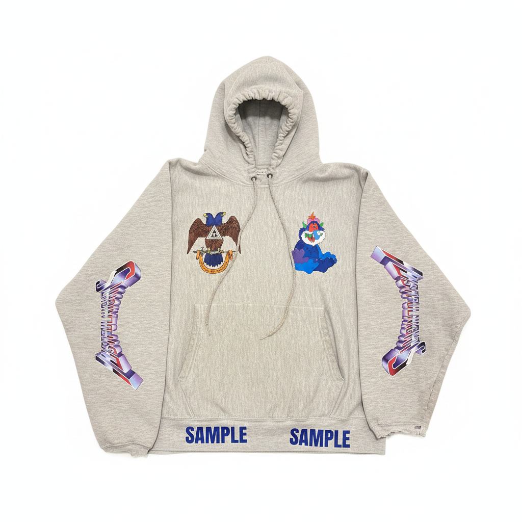 Lustful nights thrashed reverse weave hoodie (Sample)